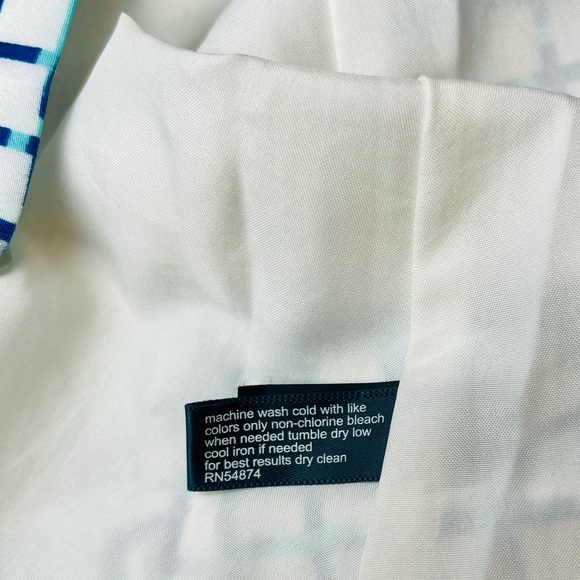 THE LIMITED Teal Blue and White Windowpane A-Line Midi Skirt 8 - Picture 6 of 7